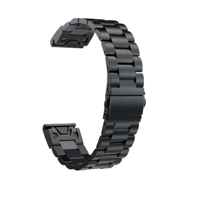 Bracelet Quick-Fit  22mm (Acier inoxydable à maillon) - Noir –  MyGarminStraps