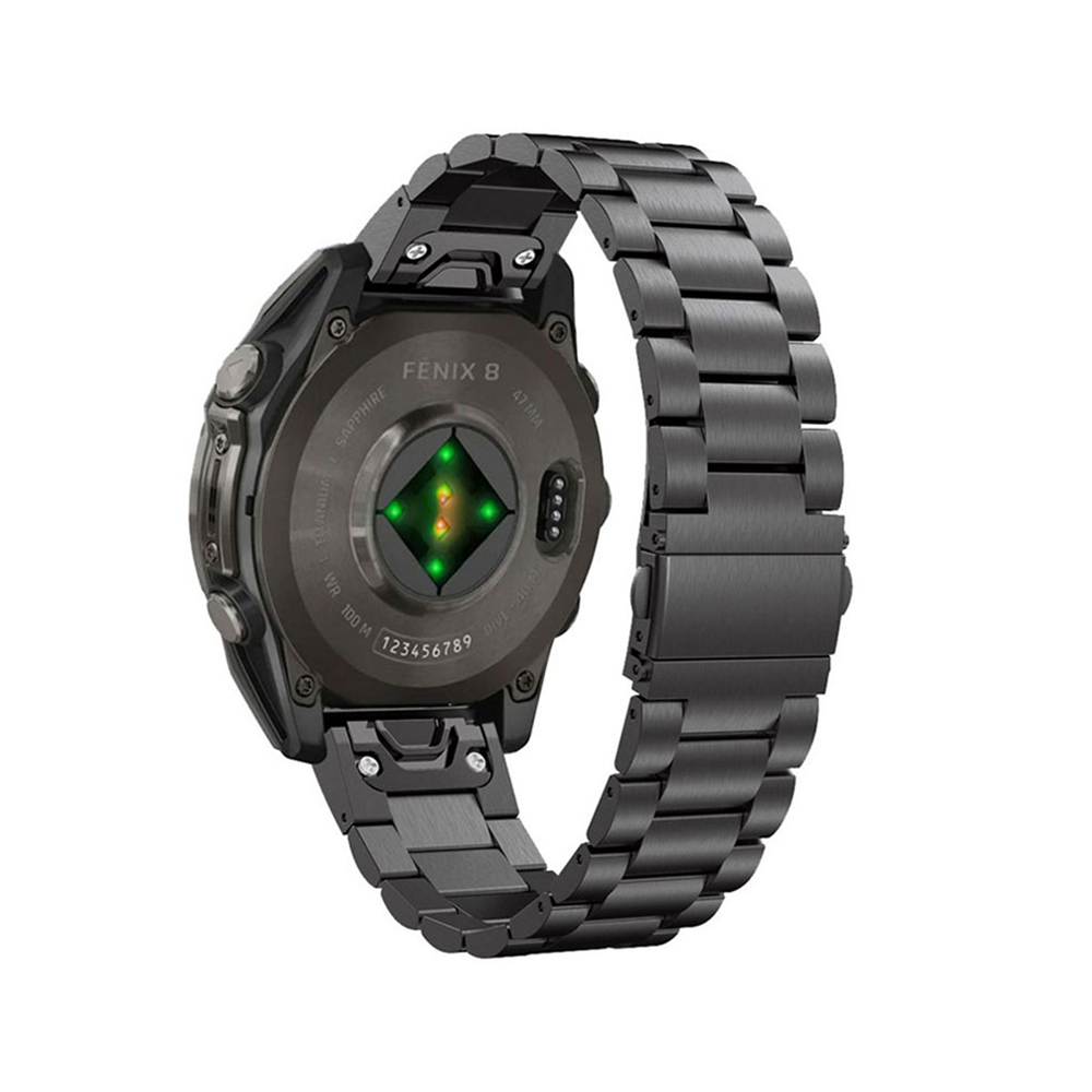Bracelet Quick-Fit | 26mm (Acier inoxydable à maillon) - Noir