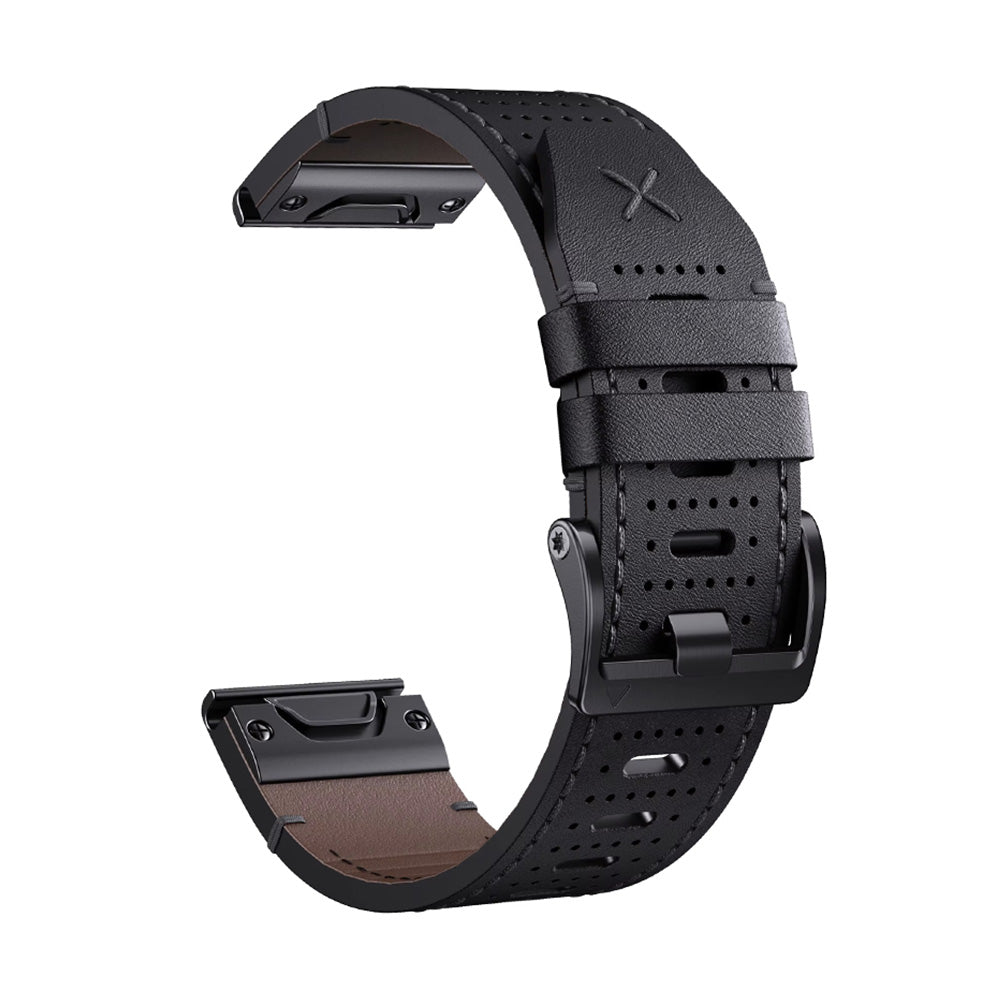 Bracelet Quick-Fit | 26mm (Cuir performance) - Noir