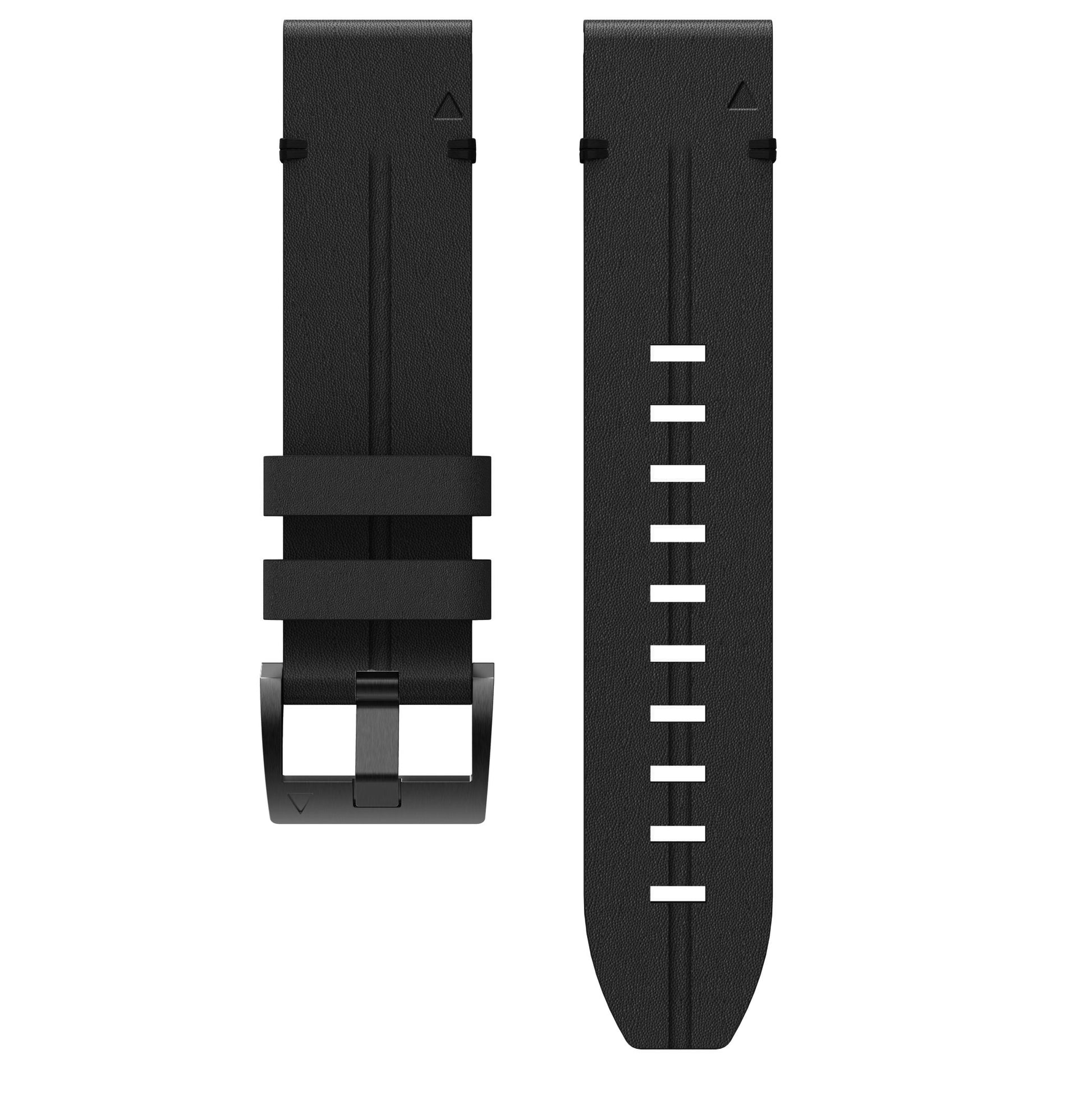 Garmin Fenix 6X Pro Solar Titane et bracelet cuir QuickFit 26 mm offert