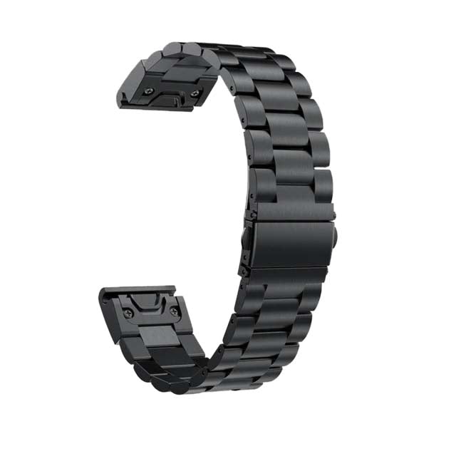 Bracelet Quick-Fit | 26mm (Acier inoxydable à maillon) - Noir